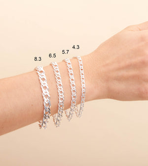 Silver Rombo Link Chain Bracelet - 14K  - Olive & Chain Fine Jewelry
