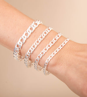 Silver Rombo Link Chain Bracelet - 14K  - Olive & Chain Fine Jewelry