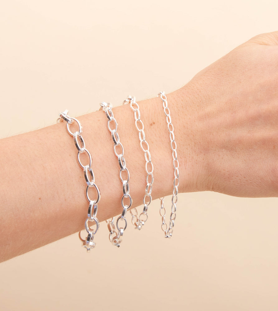 Silver Romy Link Chain Bracelet - 14K  - Olive & Chain Fine Jewelry