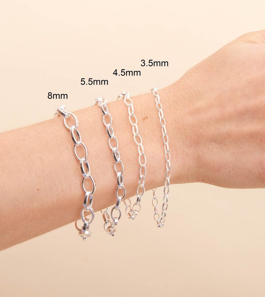 Silver Romy Link Chain Bracelet - 14K  - Olive & Chain Fine Jewelry