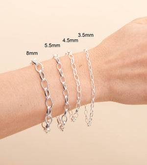 Silver Romy Link Chain Bracelet - 14K  - Olive & Chain Fine Jewelry