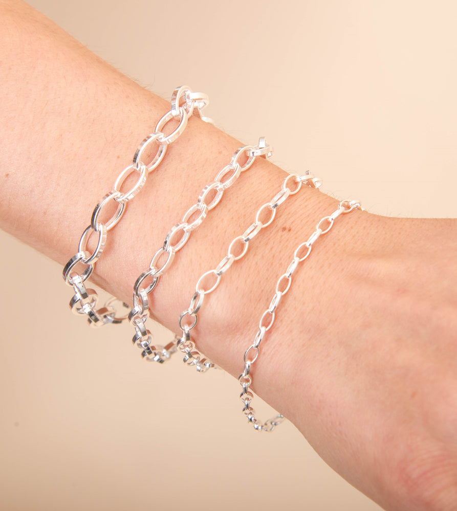 Silver Romy Link Chain Bracelet - 14K  - Olive & Chain Fine Jewelry