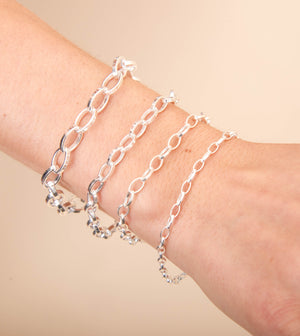 Silver Romy Link Chain Bracelet - 14K  - Olive & Chain Fine Jewelry