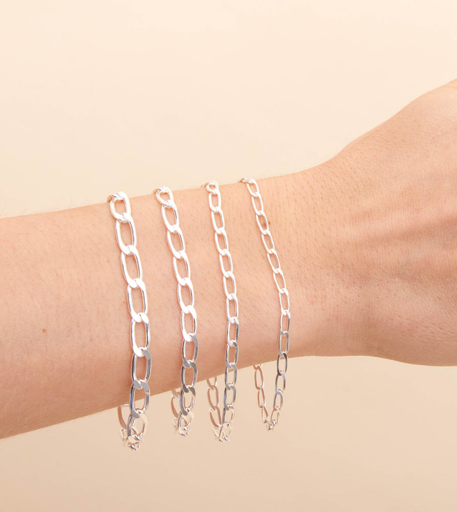 Silver Open Link Chain Bracelet - 14K  - Olive & Chain Fine Jewelry