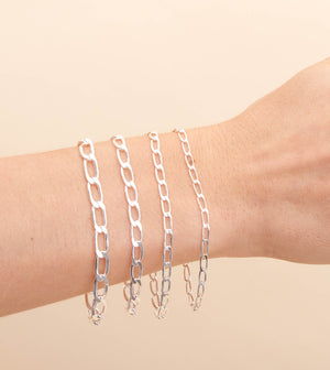 Silver Open Link Chain Bracelet - 14K  - Olive & Chain Fine Jewelry