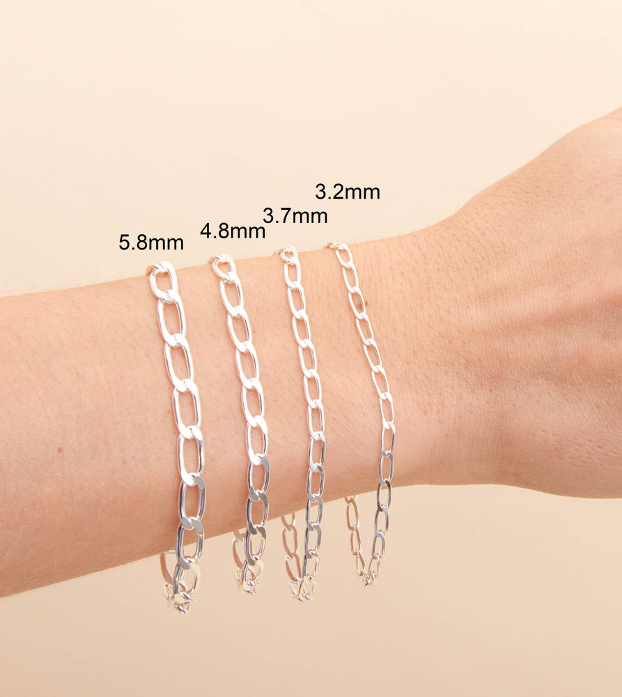 Silver Open Link Chain Bracelet - 14K  - Olive & Chain Fine Jewelry