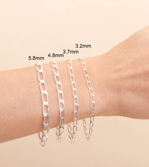 Silver Open Link Chain Bracelet - 14K  - Olive & Chain Fine Jewelry