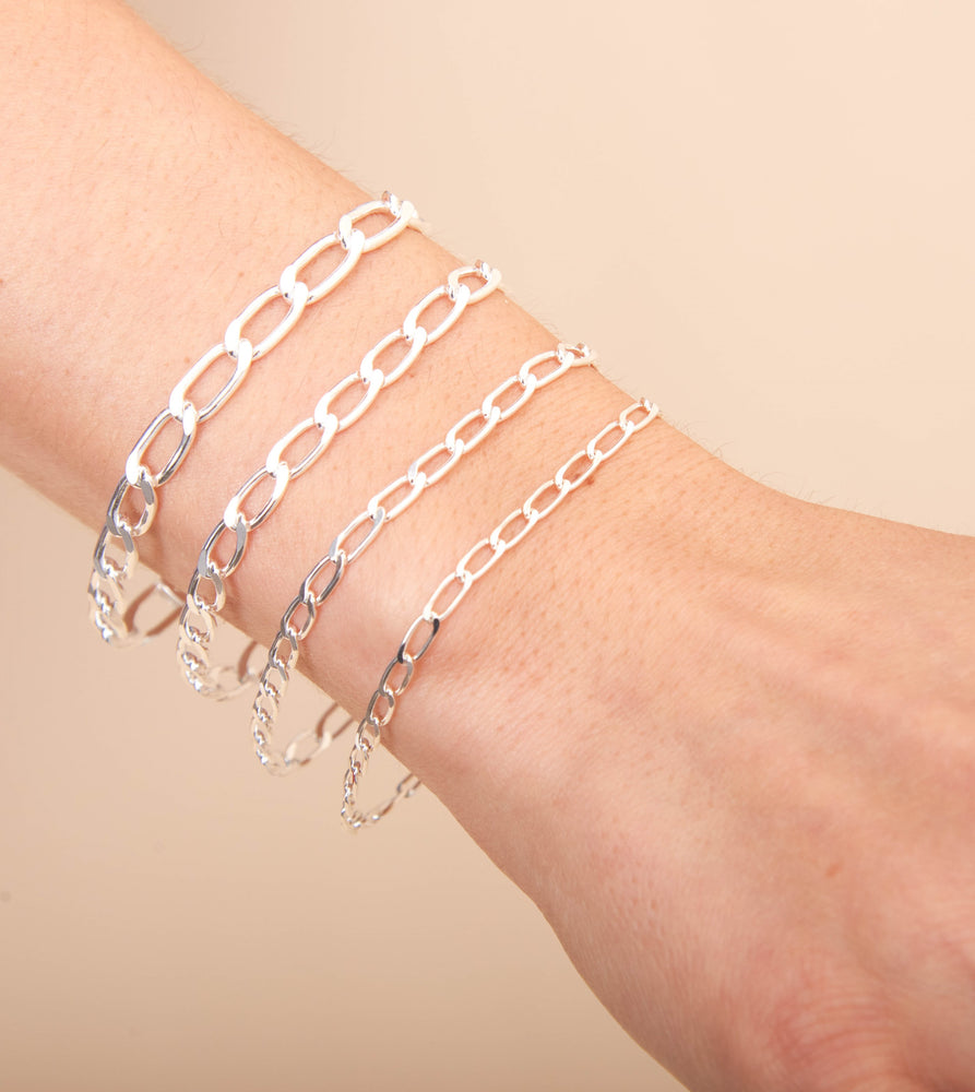 Silver Open Link Chain Bracelet - 14K  - Olive & Chain Fine Jewelry