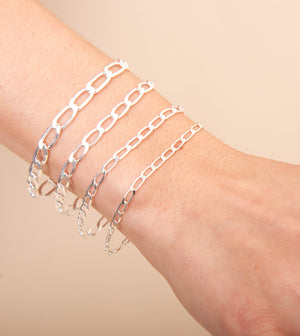 Silver Open Link Chain Bracelet - 14K  - Olive & Chain Fine Jewelry