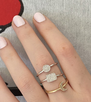 Diamond Rectangle Ring - 14K - OLIVE & CHAIN Fine Jewelry