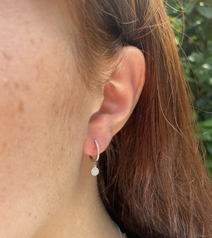Diamond Disc Dangle Earring - 14K  - Olive & Chain Fine Jewelry