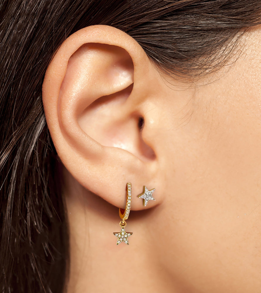 Diamond Star Stud Earring - 14K - OLIVE & CHAIN Fine Jewelry
