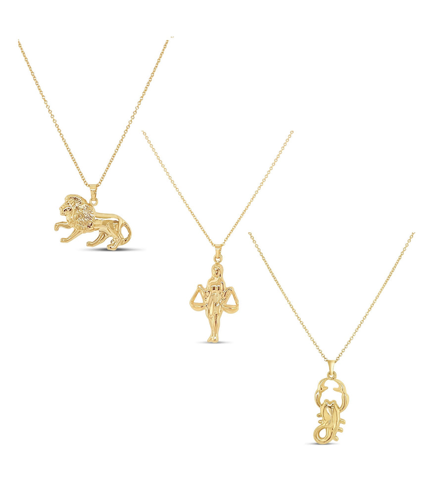 14k Gold Zodiac Charm Necklace - 14K  - Olive & Chain Fine Jewelry
