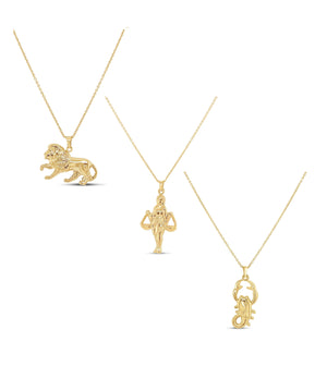 14k Gold Zodiac Charm Necklace - 14K  - Olive & Chain Fine Jewelry