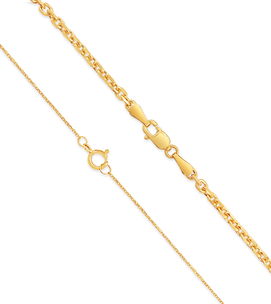 14k Gold Cable Anchor Chain Necklace - 14K  - Olive & Chain Fine Jewelry